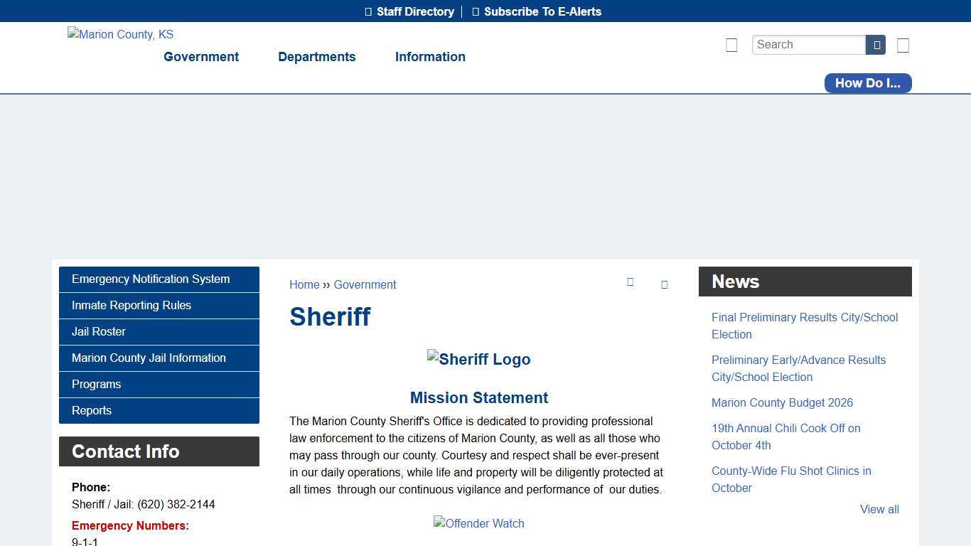 Sheriff Marion County, KS