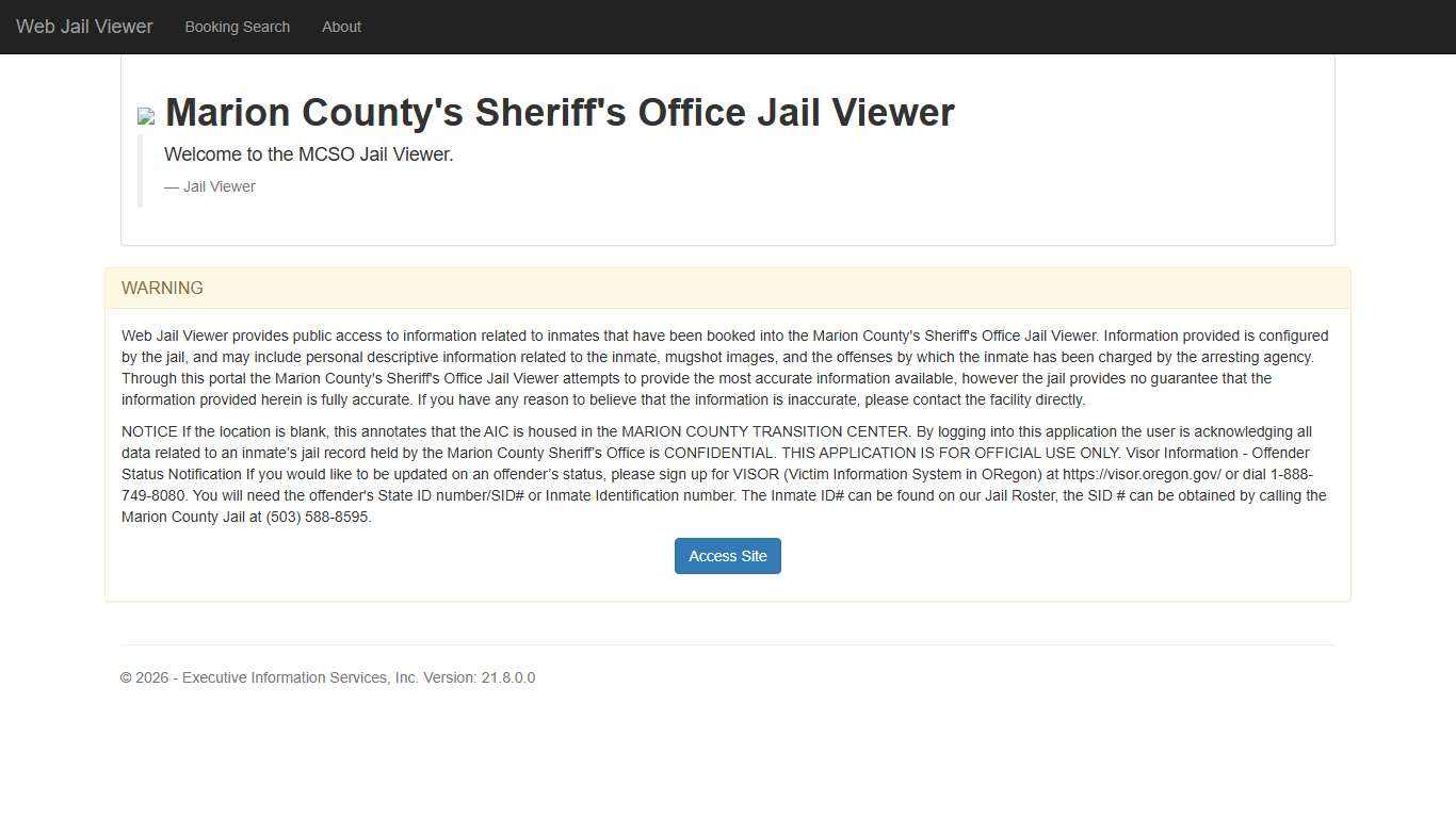 Home Page - Web Jail Viewer